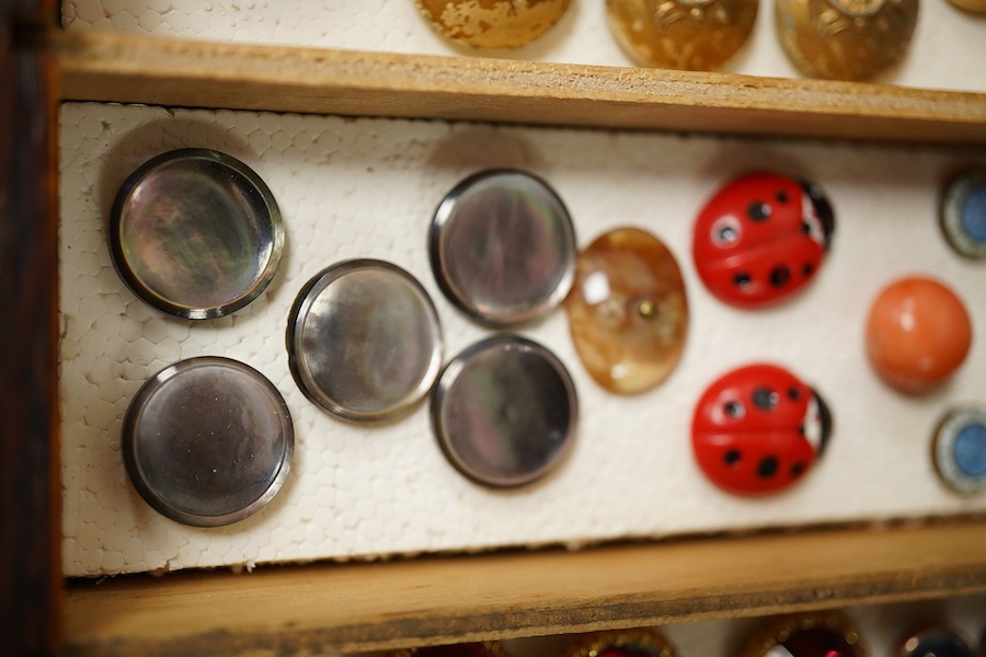 A collection of assorted early to mid 20th century buttons, largest 23mm;, Condition - good